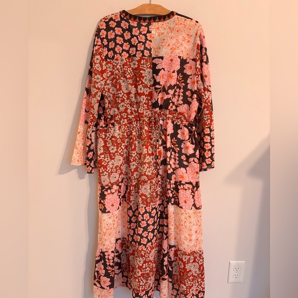 Johnny Was EUC Flora Tie Back mixed floral printed cotton embroidered Dress - Picture 5 of 16